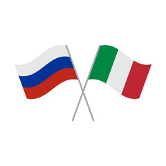 Russia and Italy flags vector illustration isolated on white background