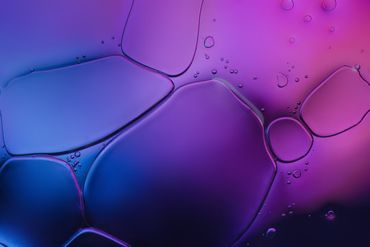 Artsy Neon Purple Texture Bubble Blue - Purple
