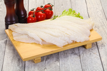 Raw halibut fillet