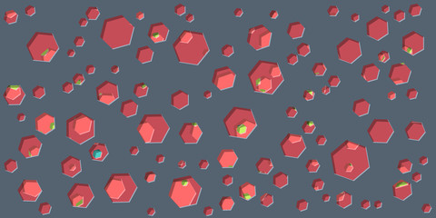 Abstract Generative Art color distributed polygone holes background illustration