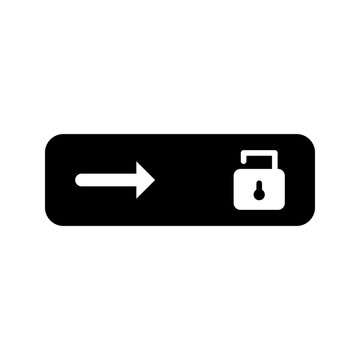 Unlock Slide Glyph Black Icon