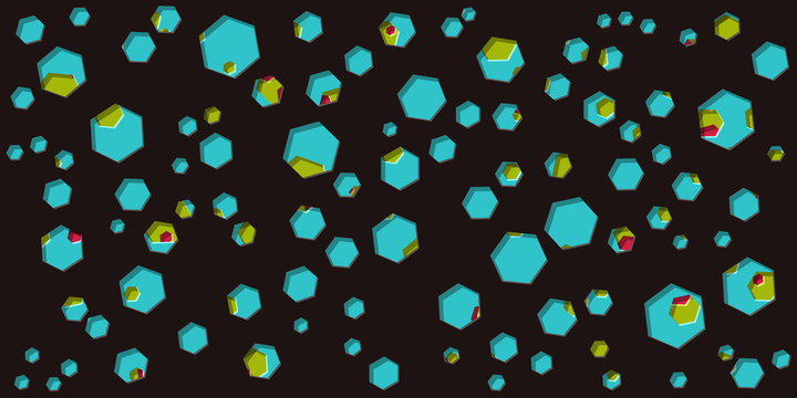 Abstract Generative Art color distributed polygone holes background illustration