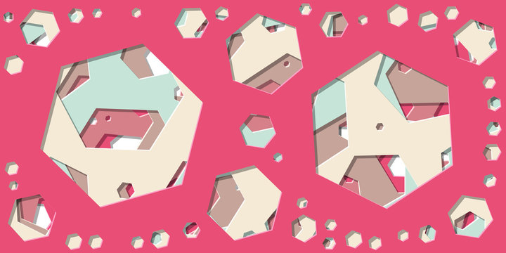 Abstract Generative Art color distributed polygone holes background illustration