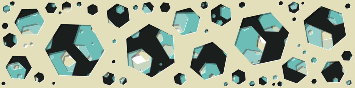 Abstract Generative Art color distributed polygone holes background illustration