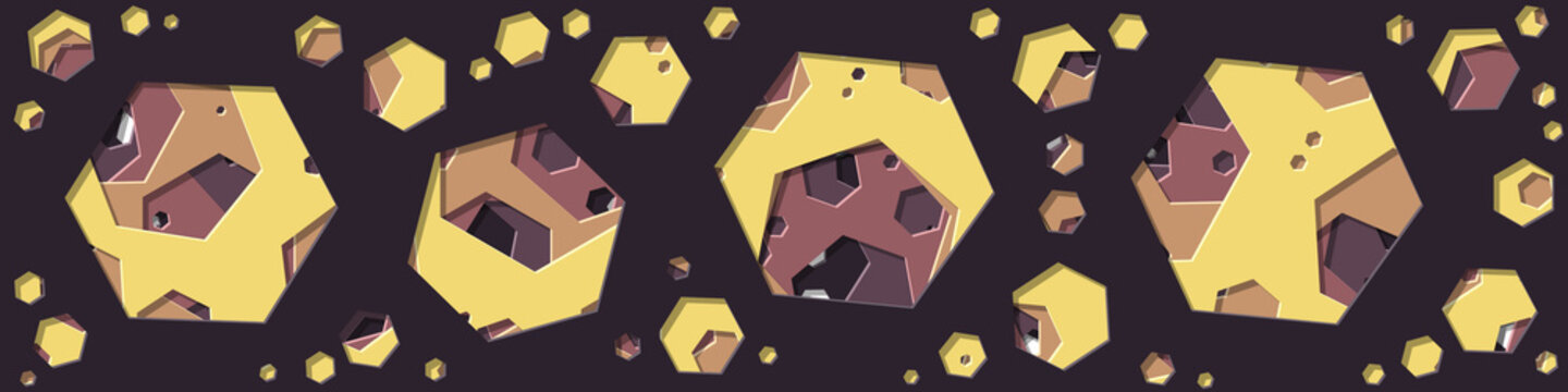 Abstract Generative Art color distributed polygone holes background illustration