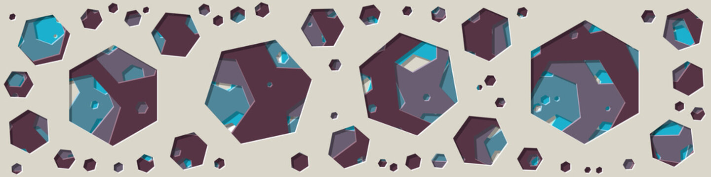 Abstract Generative Art color distributed polygone holes background illustration