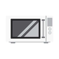 White microwave front view isolated on white. Microwave simple icon vector eps10 isolated on white.