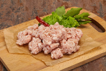 Homemade pork minced meat for cooking