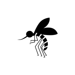 Insect, bloodsucker or mosquito, black color icon.