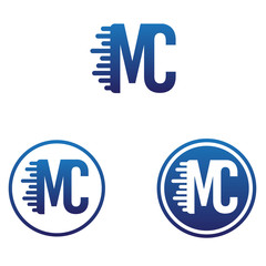 vector illustration letter m and c with circle icon logo design