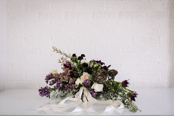 Purple and White wedding bouquet