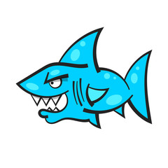 Cartoon Angry Shark Mascot For Your Design
