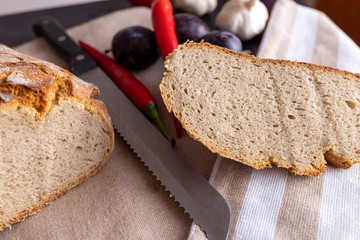 Polish bread on a country table.