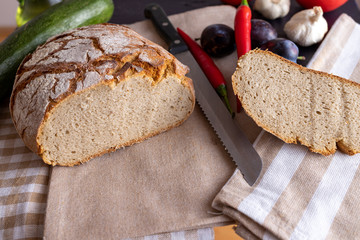 Polish bread on a country table.
