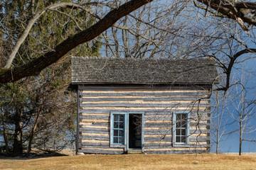 Log Cabin with Big Windows in David Rogers Park Lagrange County Indiana