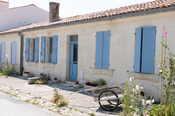 typical houses of the island of Aix in Charente France