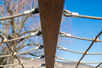 Sky and beam with metal fastening for sport.