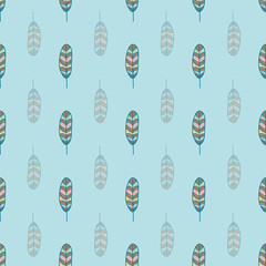 Seamless pattern with colored Feather for fabric, textile, stationary etc.