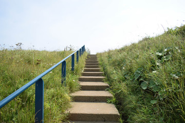 Fototapeta na wymiar stairway from the beach