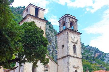 Fototapeta na wymiar High chapel in old town Kotor, Montenegro