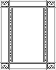 Black frame, vintage style border, vector illustration