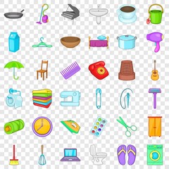 House thing icons set. Cartoon style of 36 house thing vector icons for web for any design