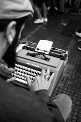 typewriter on table