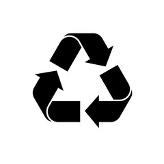 Recycle icon vector. Black recycling symbol. vector icon of recycle on isolated background. Simple recycle logo for web, mobile app, social media. vector illustration
