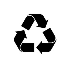 Recycle icon vector. Black recycling symbol. vector icon of recycle on isolated background. Simple recycle logo for web, mobile app, social media. vector illustration