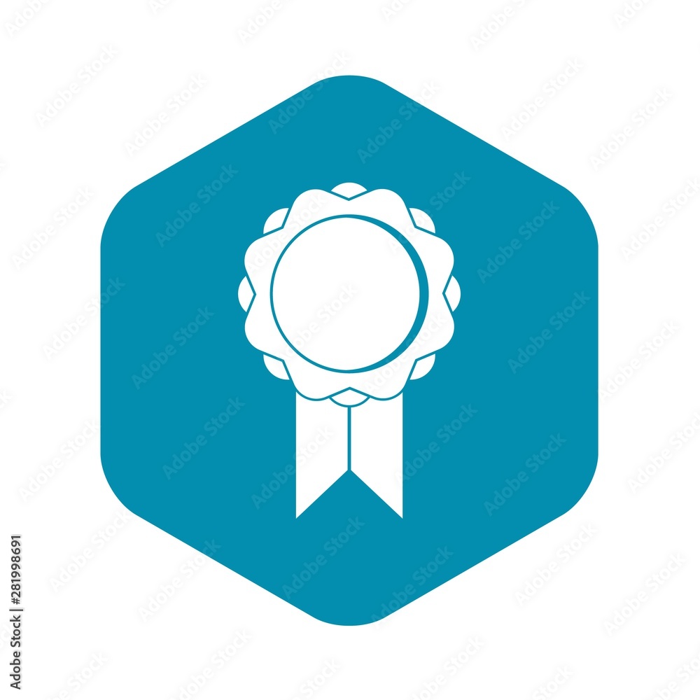 Aufkleber rosette with ribbon icon. simple illustration of rosette with ribbon vector icon for web
