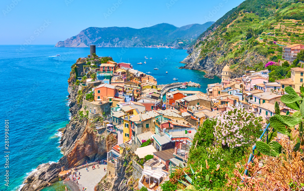 Poster Vernazza small town in Cinque Terre