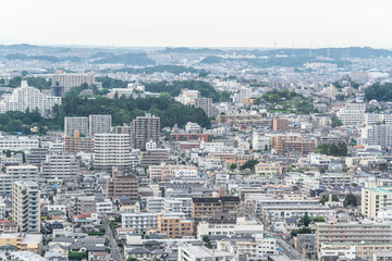 Obraz premium city skyline aerial view of Sendai in Japan