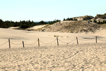 Slowinski National Park is situated on the Baltic Sea coast, near Leba, Poland. Desert landscape...