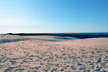 Slowinski National Park is situated on the Baltic Sea coast, near Leba, Poland. Desert landscape...