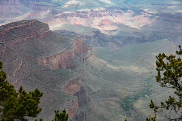 Grand Canyon, Arizona, USA. Overlook of the red rocks