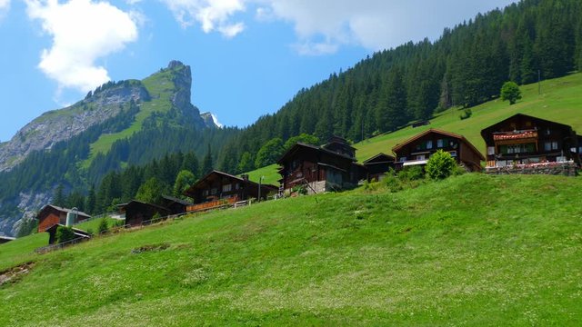Typical picturesque landscape of the Swiss Alps in Switzerland