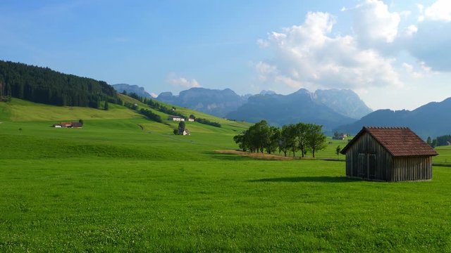 Typical picturesque landscape of the Swiss Alps in Switzerland