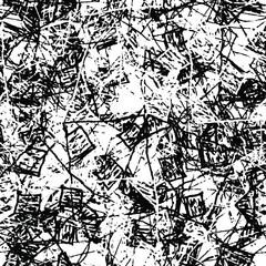 Fototapeta premium Black white grunge background. Abstract monochrome vector seamless texture