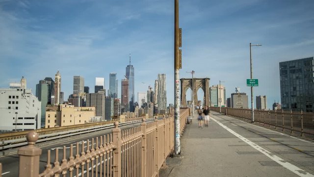 Time Lapse from Top of the Brooklyn Bridge Looking Towards Manhattan