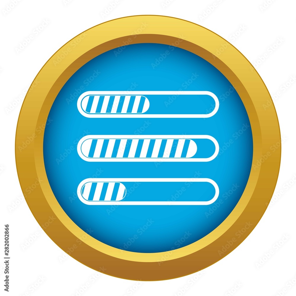 Poster sign horizontal columns load icon blue vector isolated on white background for any design