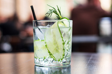 Refreshing summer cocktails, martinis, gin and tonic