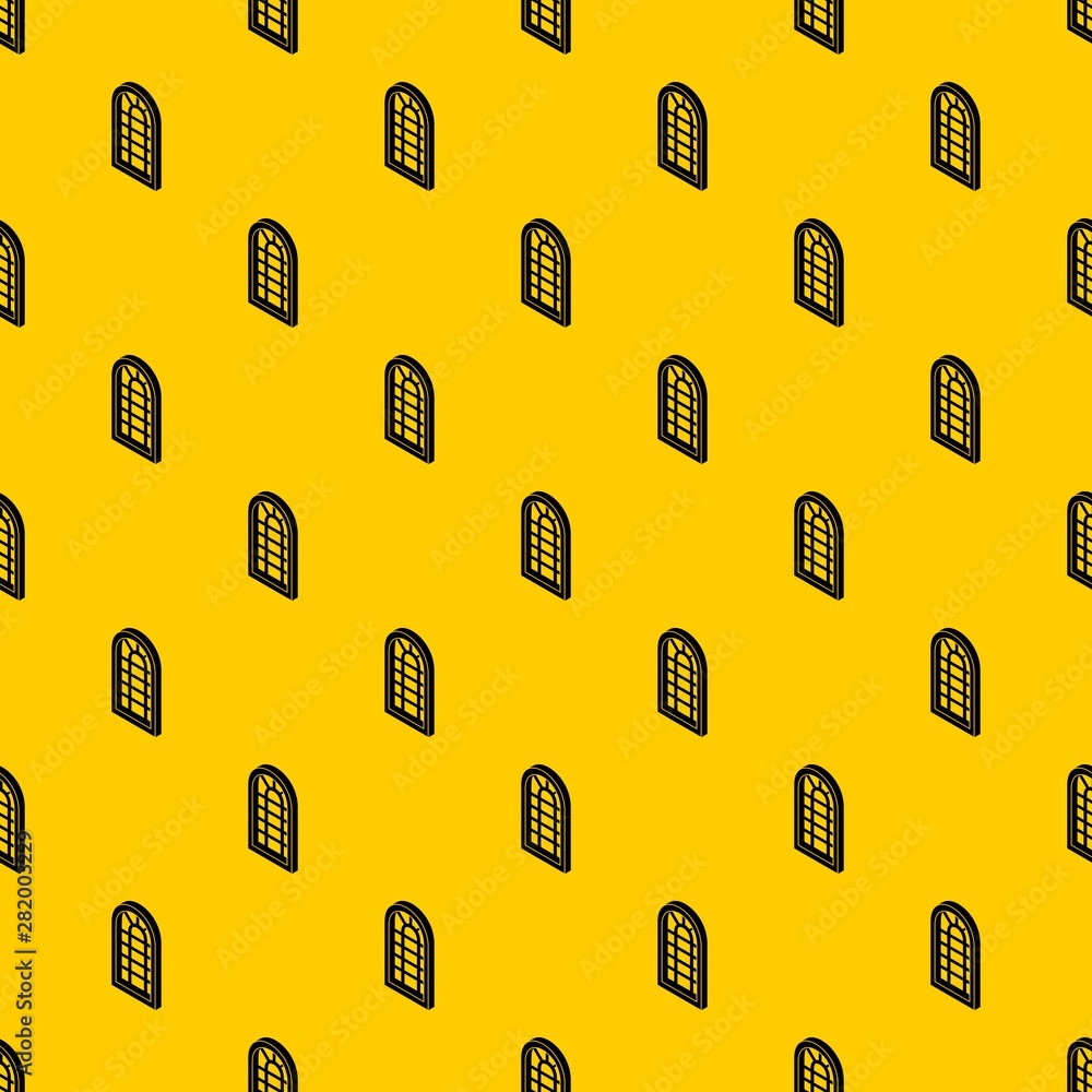 Poster palace window frame pattern seamless vector repeat geometric yellow for any design