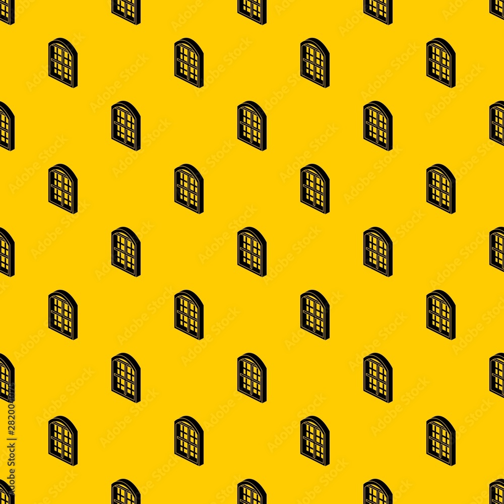 Poster restaurant window frame pattern seamless vector repeat geometric yellow for any design