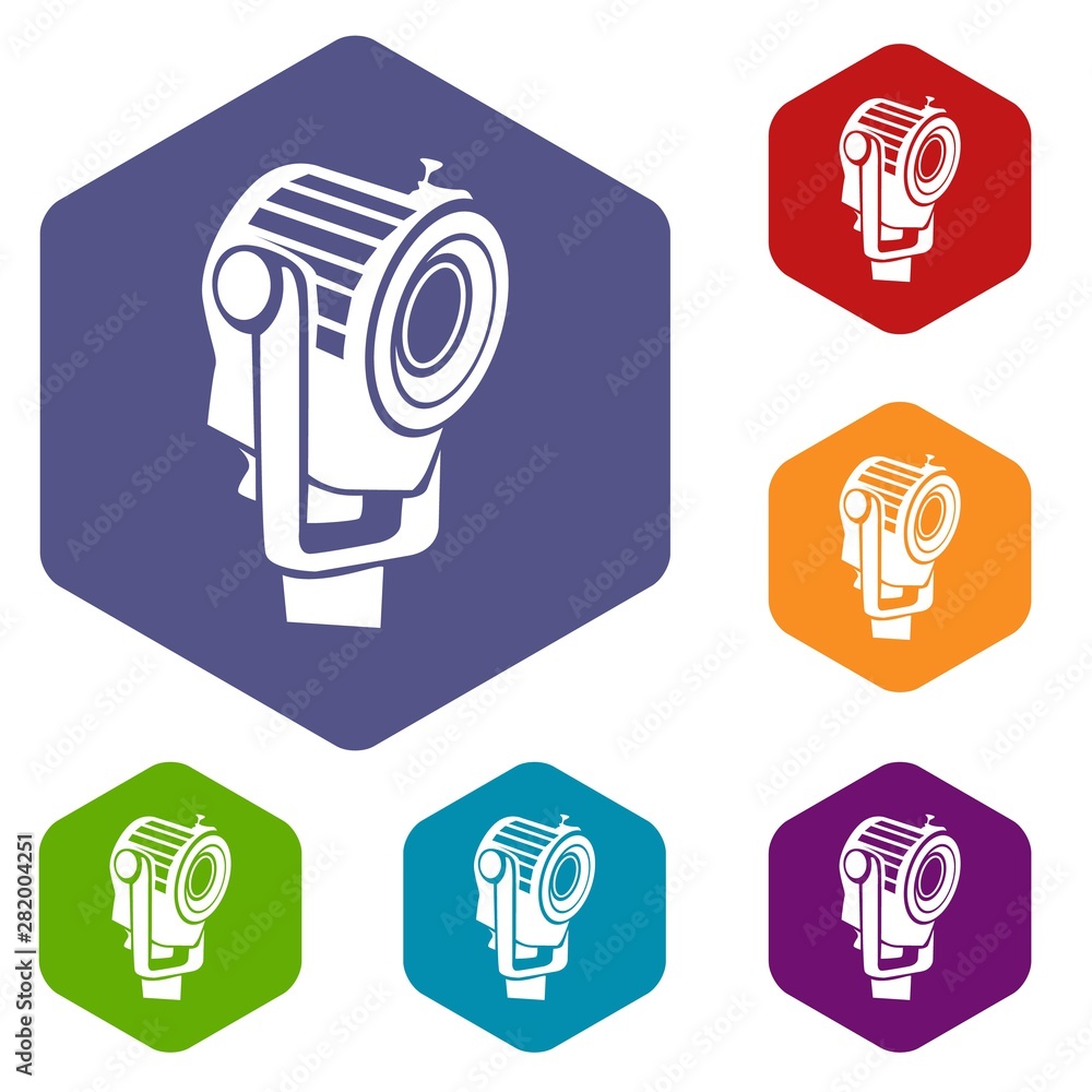 Poster floodlight icon in simple style on a white background
