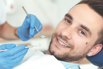 Young man at the dentist