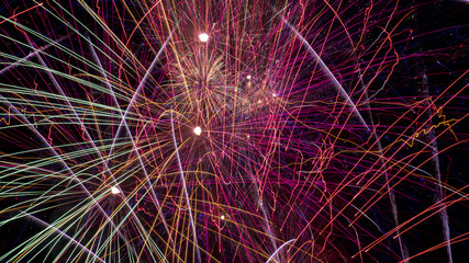 close up of fireworks on 4th of july independence day 