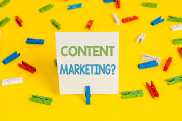 Conceptual hand writing showing Content Marketing question. Concept meaning involves creation and...