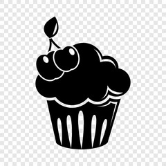 Cherry cupcake icon. Simple illustration of cherry cupcake vector icon for web