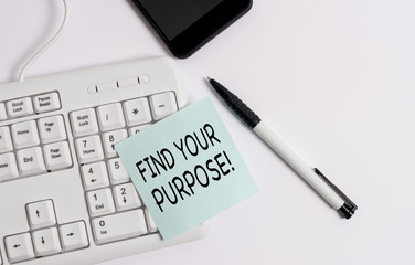 Handwriting text writing Find Your Purpose. Conceptual photo reason for something is done or for...