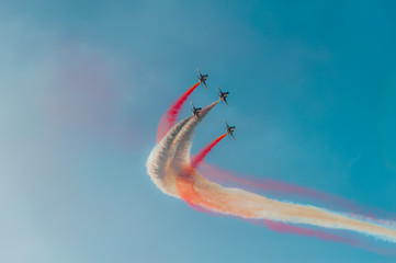 Fototapeta na wymiar the aerobatic demonstration team air show